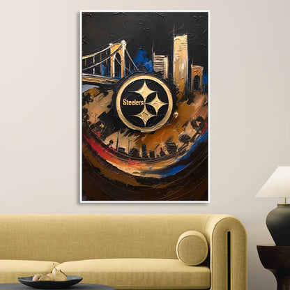 Pittsburgh Steelers Fan Pride Sitting Room - White Canvas Wall Art