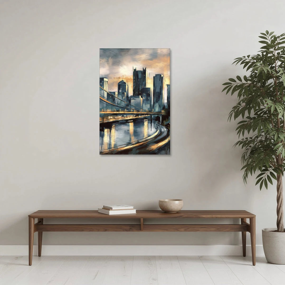 Pittsburgh Urban Aesthetic - Canvas Wall Art - Coffee Table - 24x36