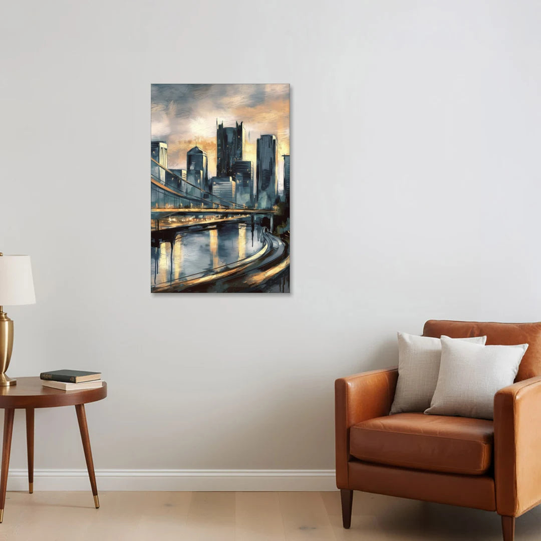Pittsburgh Urban Aesthetic - Canvas Wall Art - Sofa - 24x36