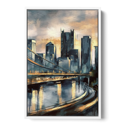 Pittsburgh Urban Aesthetic Front - White Canvas Wall Art