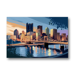 Pittsburgh Urban Aesthetic View - Canvas Wall Art - Front