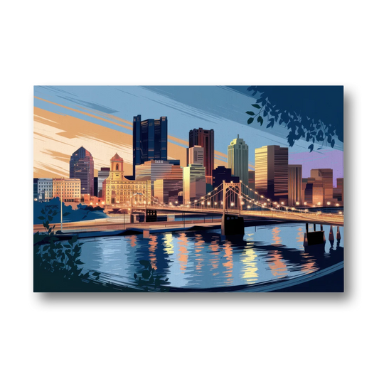 Pittsburgh Urban Aesthetic View - Canvas Wall Art - Front