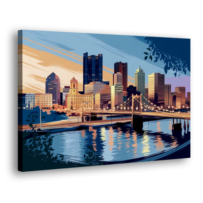 Pittsburgh Urban Aesthetic View Side - Canvas Wall Art