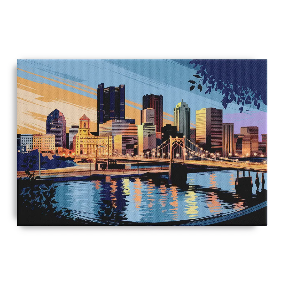 Pittsburgh Urban Aesthetic View Front - Canvas Wall Art
