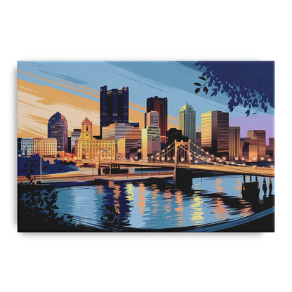 Pittsburgh Urban Aesthetic View Front - Canvas Wall Art