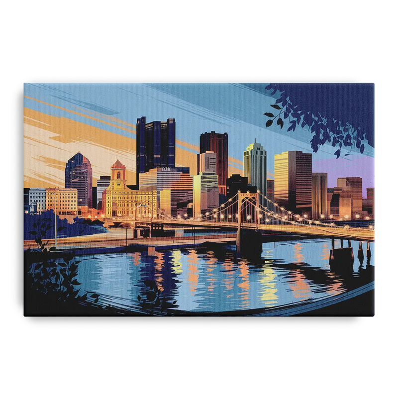 Pittsburgh Urban Aesthetic View Front - Canvas Wall Art