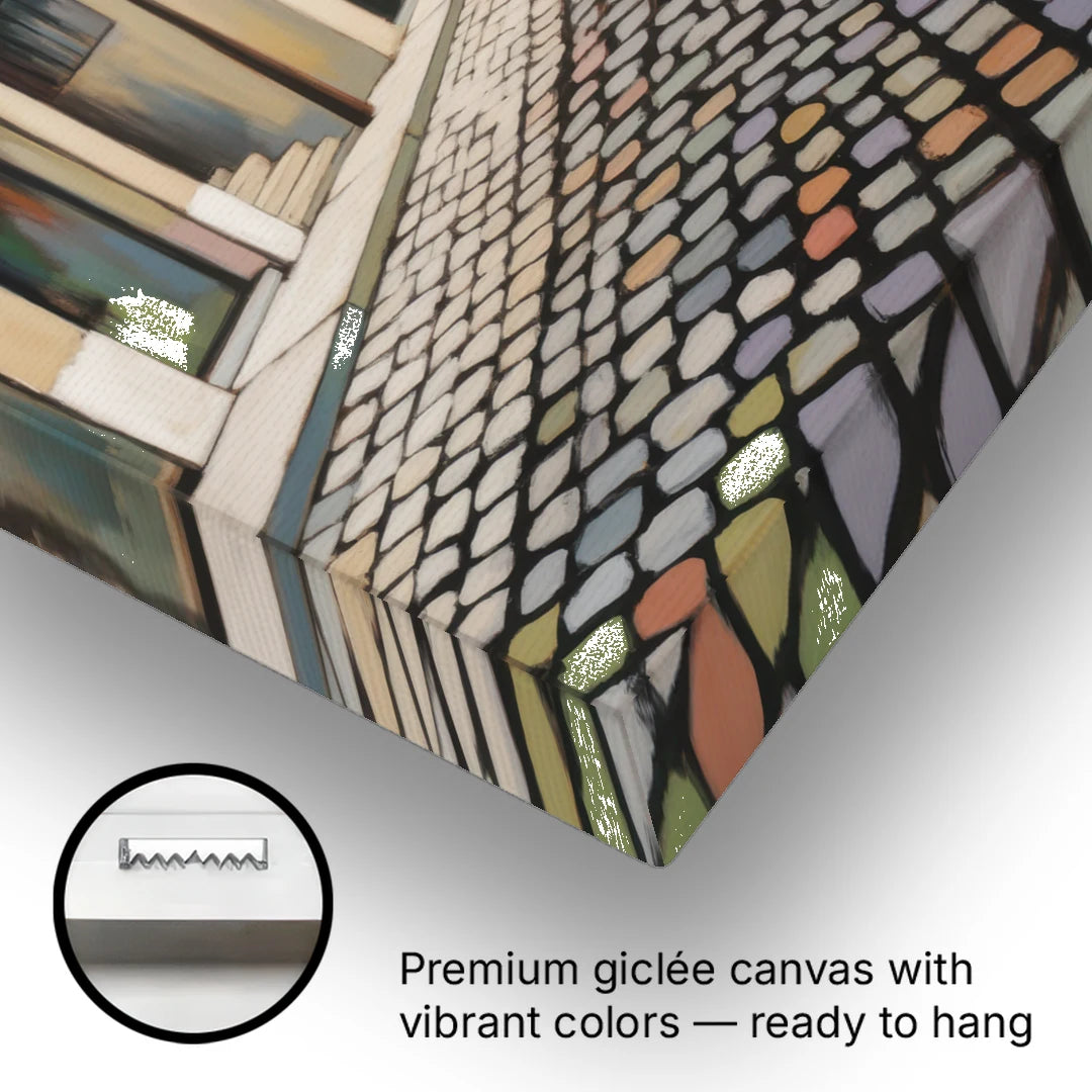 Place Royale Cobblestones - Canvas Wall Art - Gallery Wrap Corner