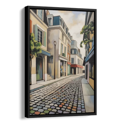 Place Royale Cobblestones Side - Black Canvas Wall Art