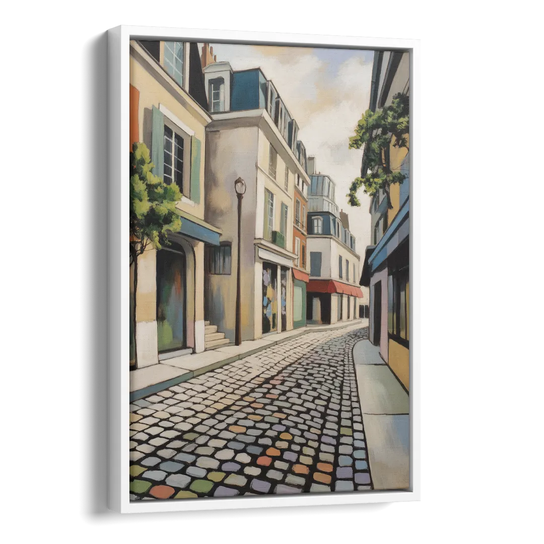 Place Royale Cobblestones Side - White Canvas Wall Art