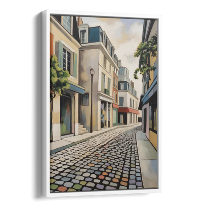 Place Royale Cobblestones Side - White Canvas Wall Art