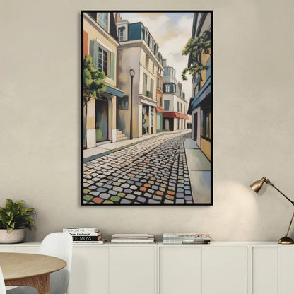 Place Royale Cobblestones Living Room - Black Canvas Wall Art