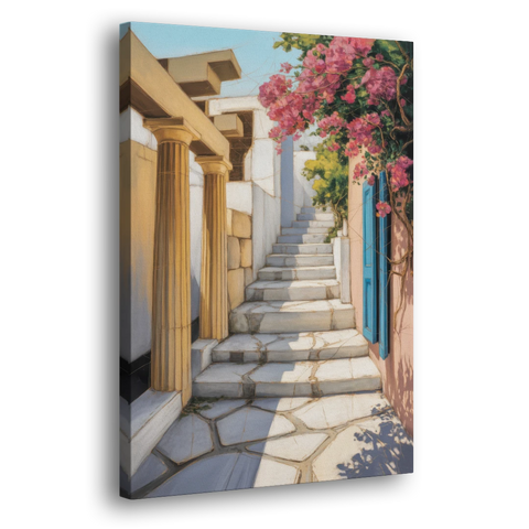 Plaka Pathways - Canvas Wall Art - Side