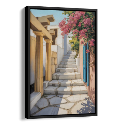 Plaka Pathways Side - Black Canvas Wall Art