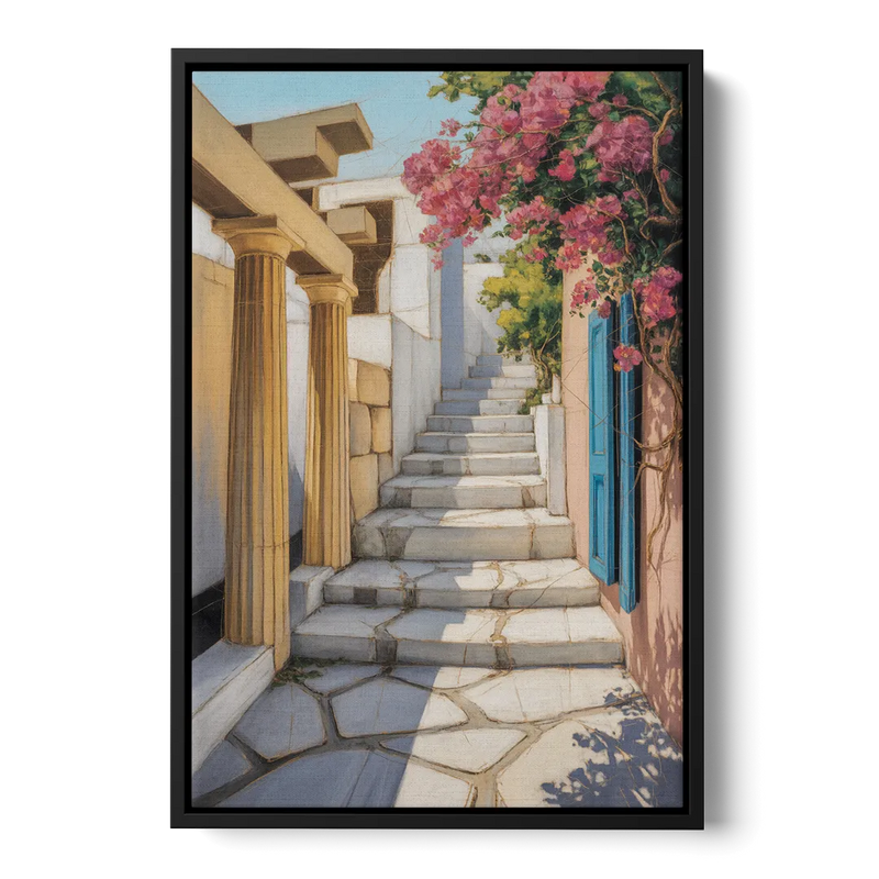 Plaka Pathways Front - Black Canvas Wall Art