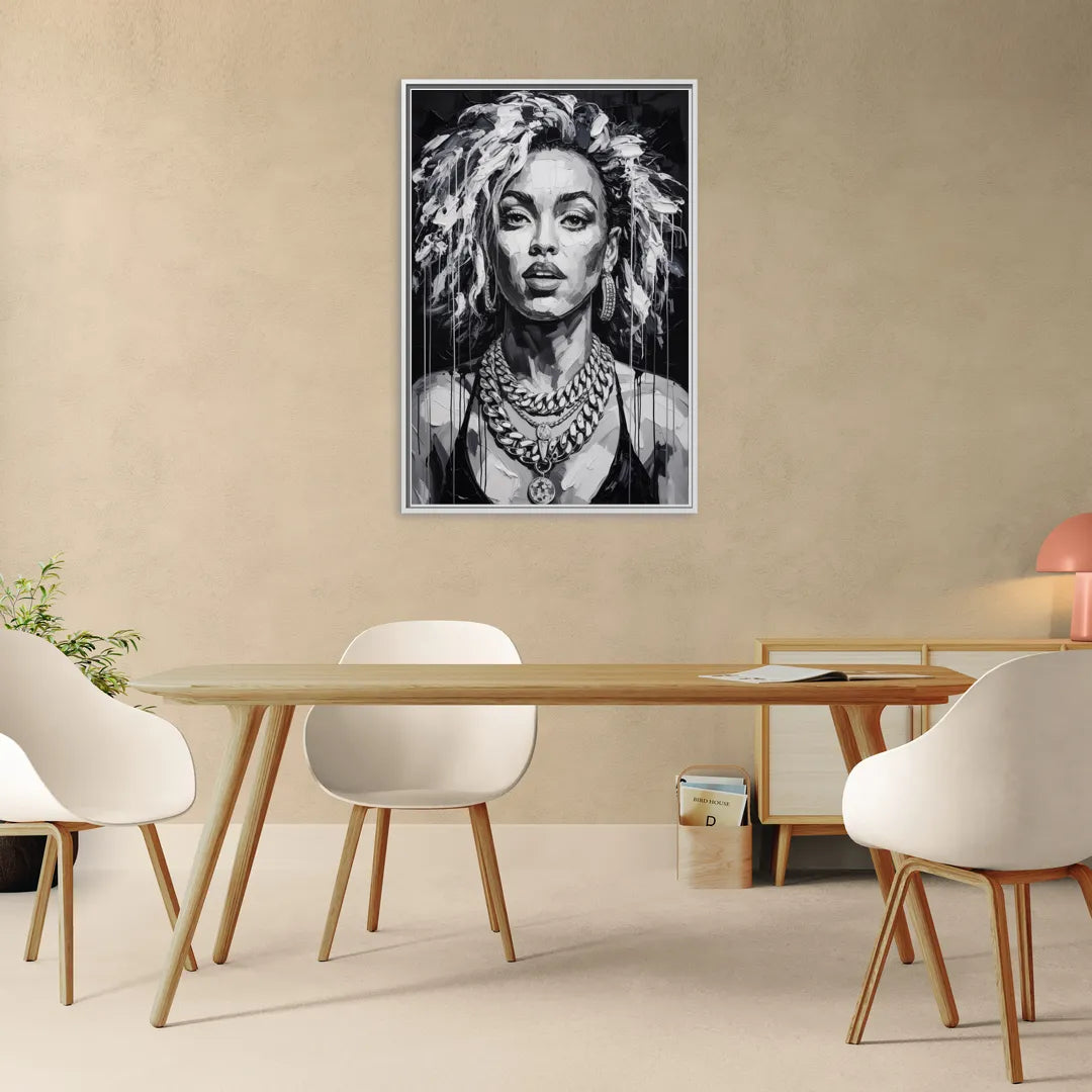 Planet Vibe 2.0 - Living Room White Frame Canvas