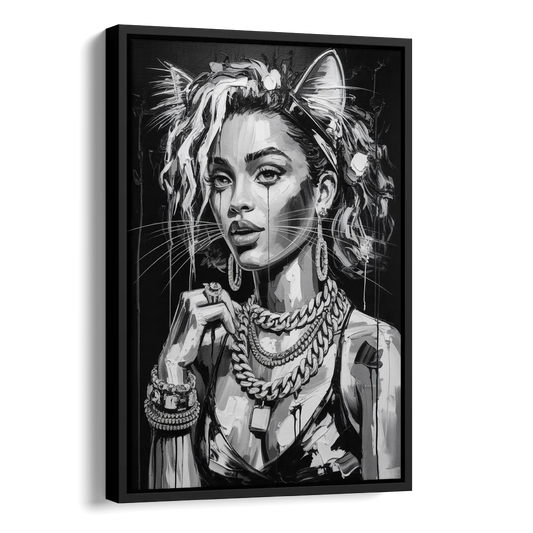 Planet Vibe 3.0 Side - Black Canvas Wall Art