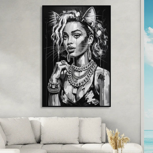 Planet Vibe 3.0 Living Room - Black Canvas Wall Art