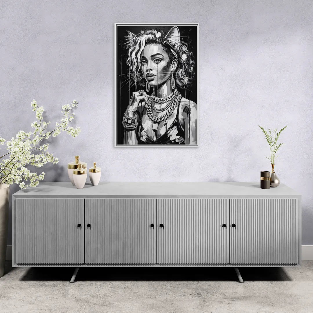 Planet Vibe 3.0 - Living Room White Frame Canvas