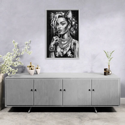 Planet Vibe 3.0 - Living Room White Frame Canvas