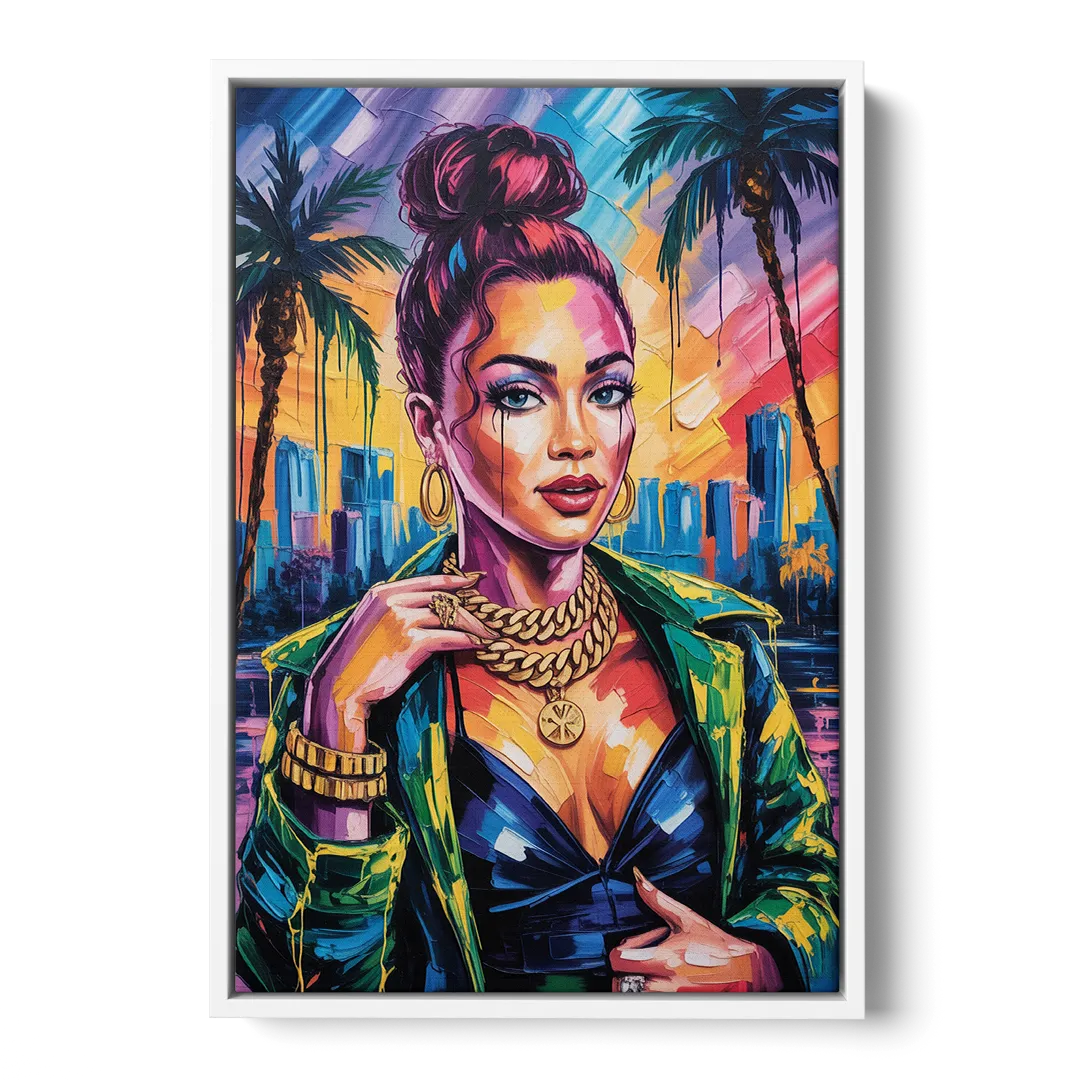Planet Vibe - White Frame Canvas