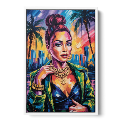 Planet Vibe - White Frame Canvas