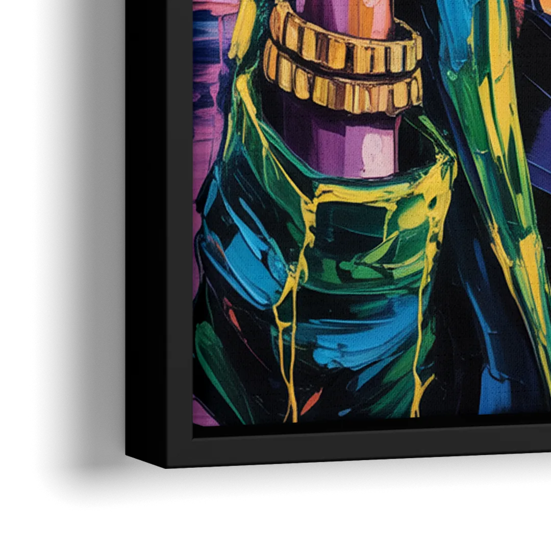 Planet Vibe - Close-Up Black Frame Canvas