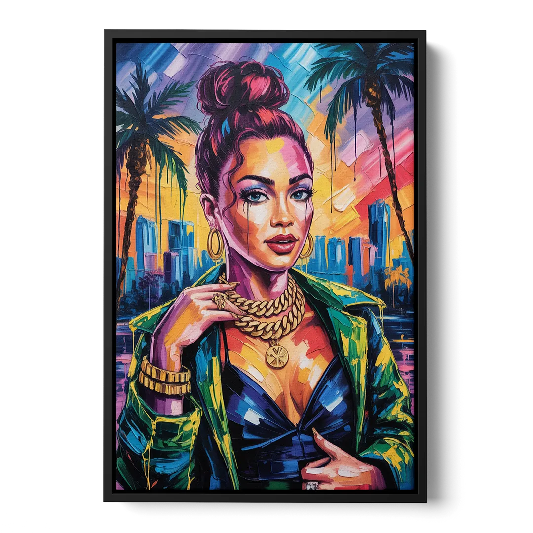 Planet Vibe - Black Frame Canvas