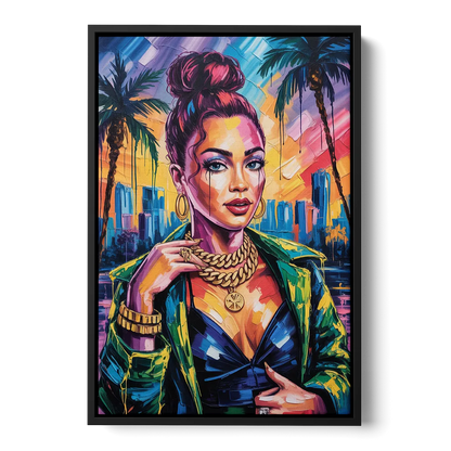 Planet Vibe - Black Frame Canvas