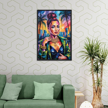 Planet Vibe - Living Room Black Frame Canvas