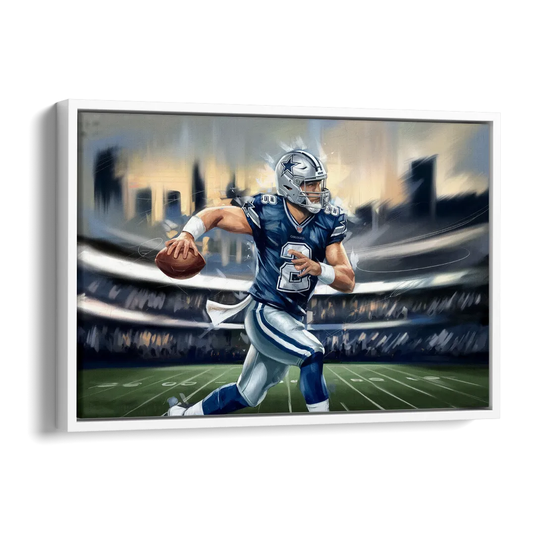 Plano Dallas Cowboys Spirit Side - White Canvas Wall Art