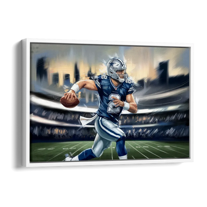 Plano Dallas Cowboys Spirit Side - White Canvas Wall Art
