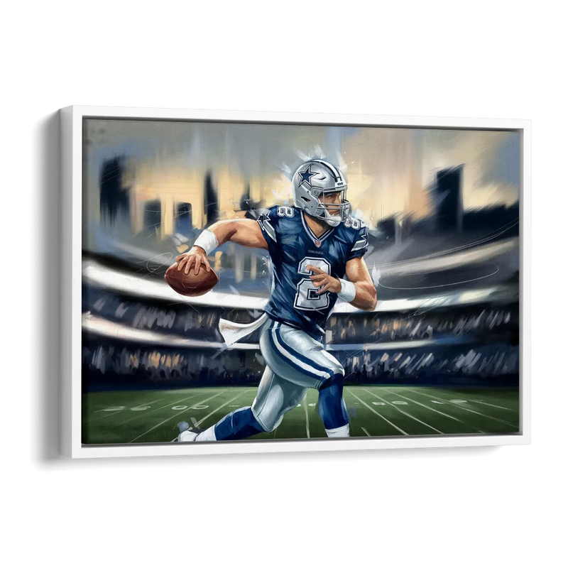 Plano Dallas Cowboys Spirit Side - White Canvas Wall Art