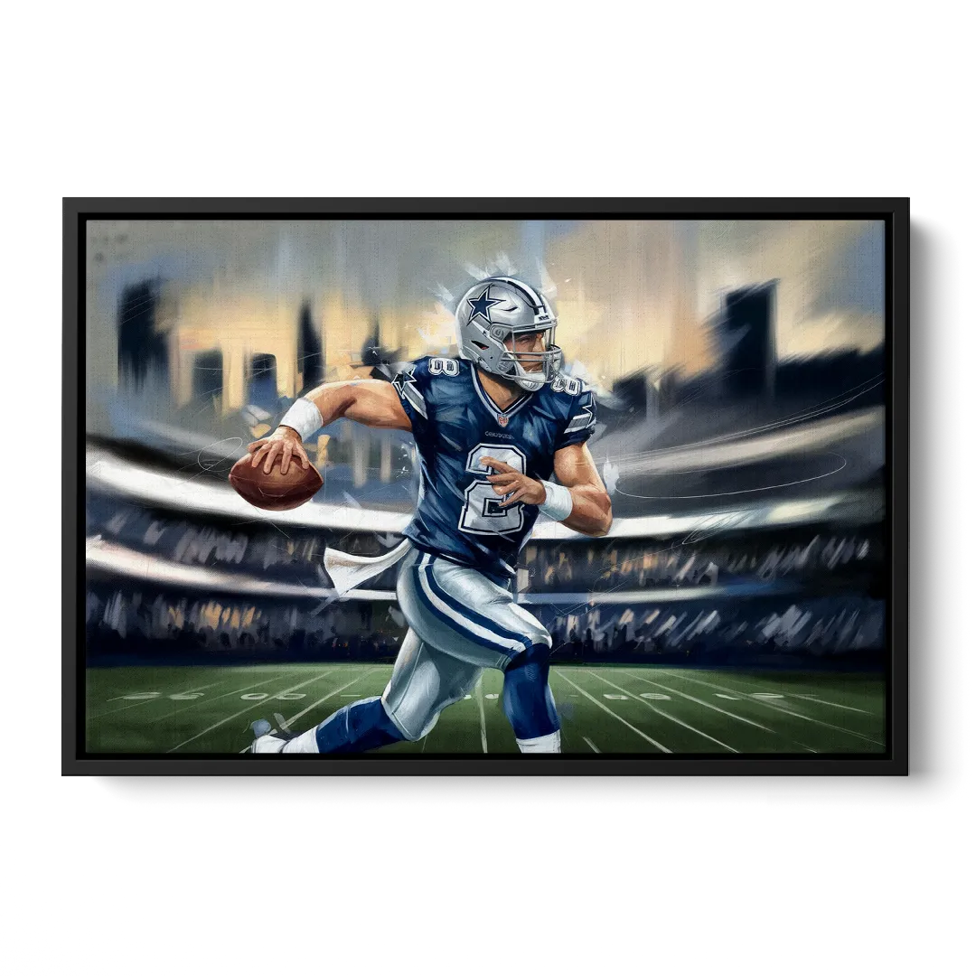 Plano Dallas Cowboys Spirit Front - Black Canvas Wall Art