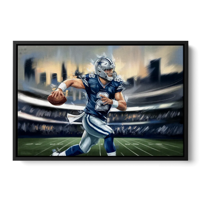 Plano Dallas Cowboys Spirit Front - Black Canvas Wall Art