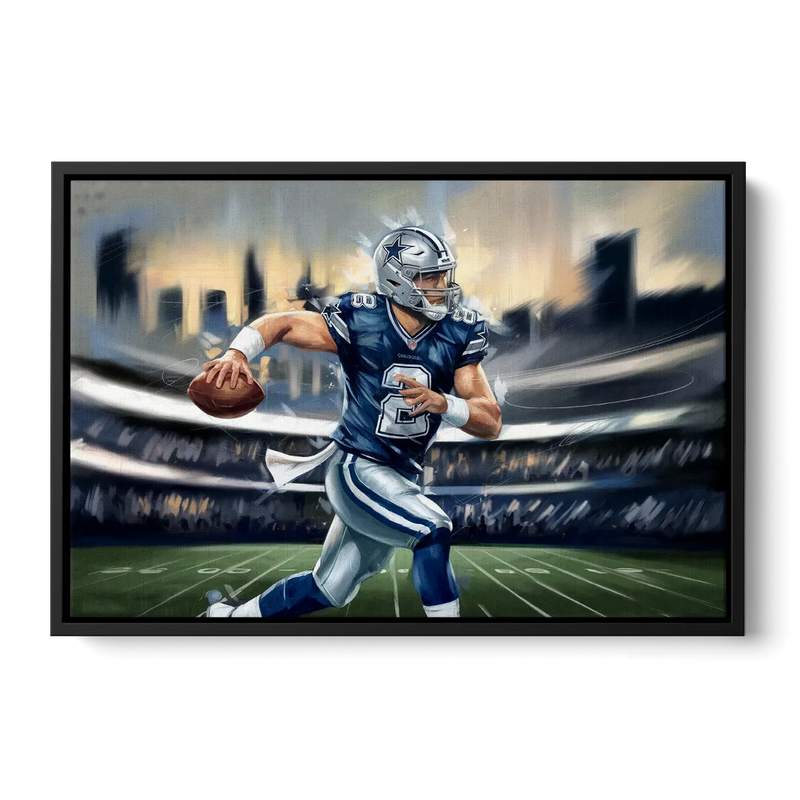 Plano Dallas Cowboys Spirit Front - Black Canvas Wall Art