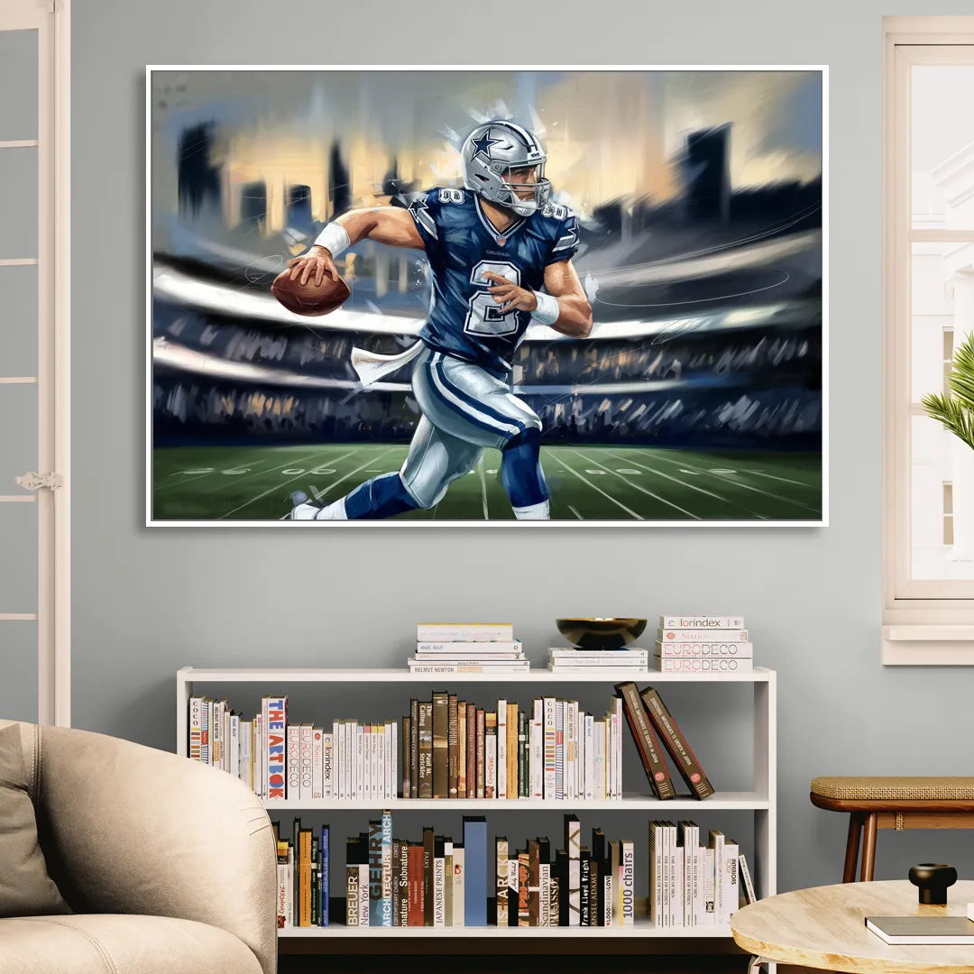 Plano Dallas Cowboys Spirit Sitting Room - White Canvas Wall Art