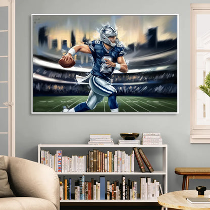 Plano Dallas Cowboys Spirit Sitting Room - White Canvas Wall Art