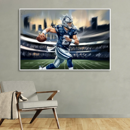 Plano Dallas Cowboys Spirit Living Room - White Canvas Wall Art