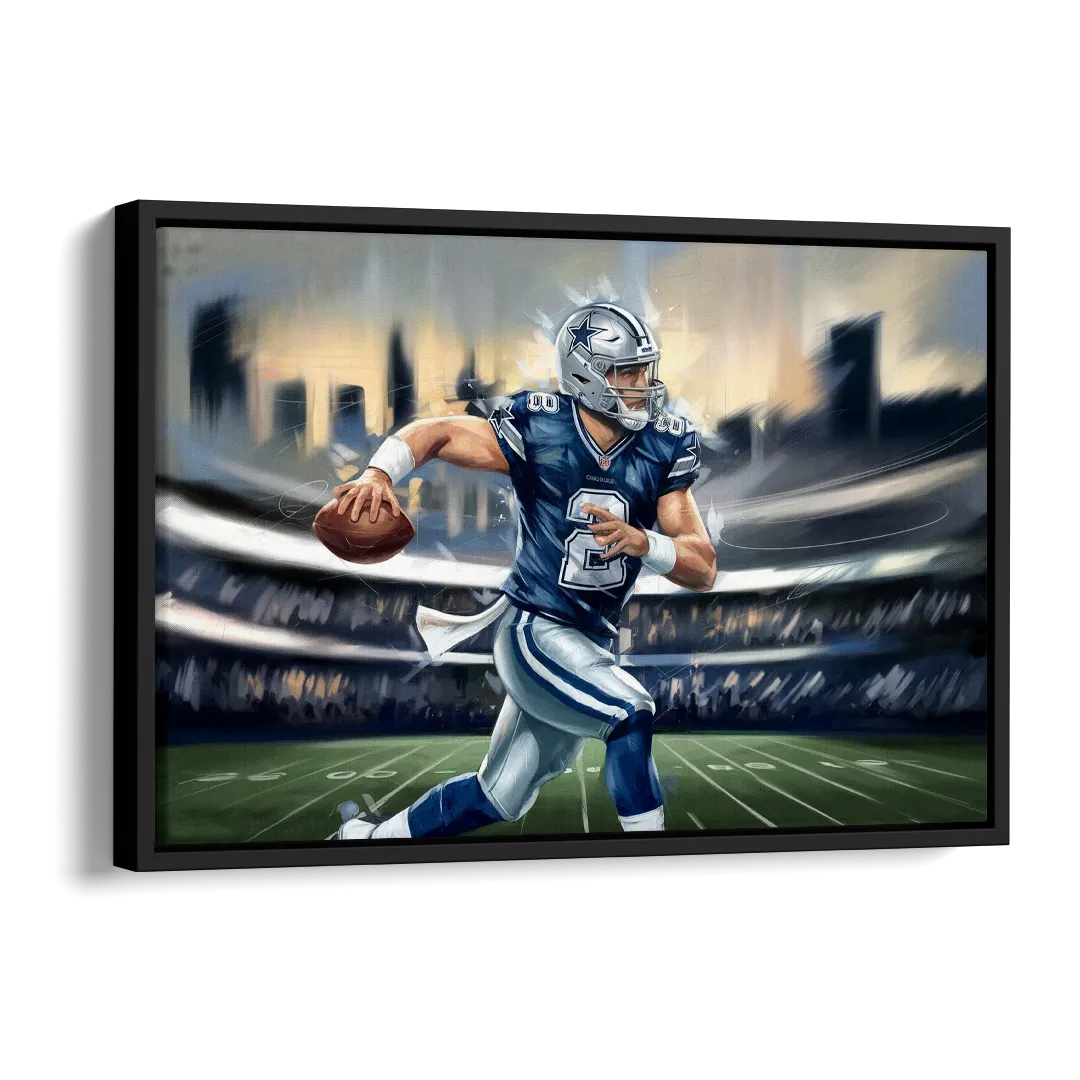 Plano Dallas Cowboys Spirit Side - Black Canvas Wall Art