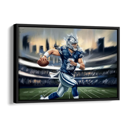 Plano Dallas Cowboys Spirit Side - Black Canvas Wall Art