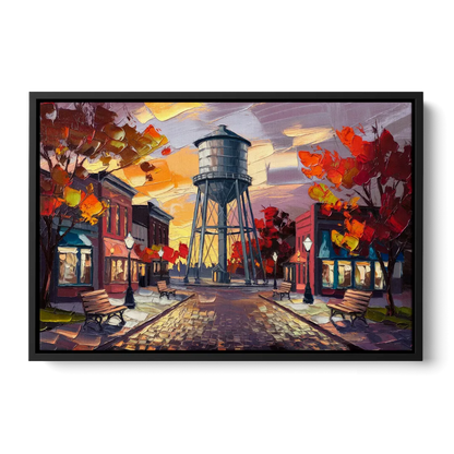 Plano Local Landmarks Front - Black Canvas Wall Art
