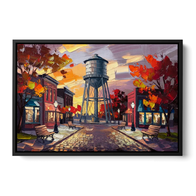 Plano Local Landmarks Front - Black Canvas Wall Art