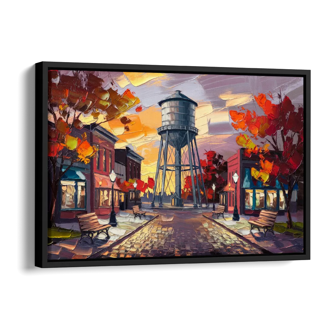 Plano Local Landmarks Side - Black Canvas Wall Art