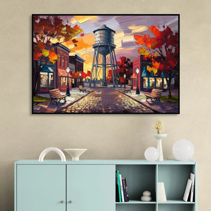 Plano Local Landmarks Sitting Room - Black Canvas Wall Art