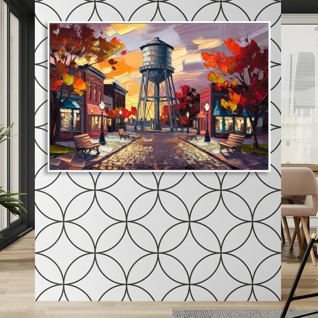 Plano Local Landmarks Sitting Room - White Canvas Wall Art
