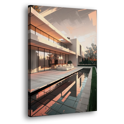 Plano Modern Architecture - Canvas Wall Art - Side