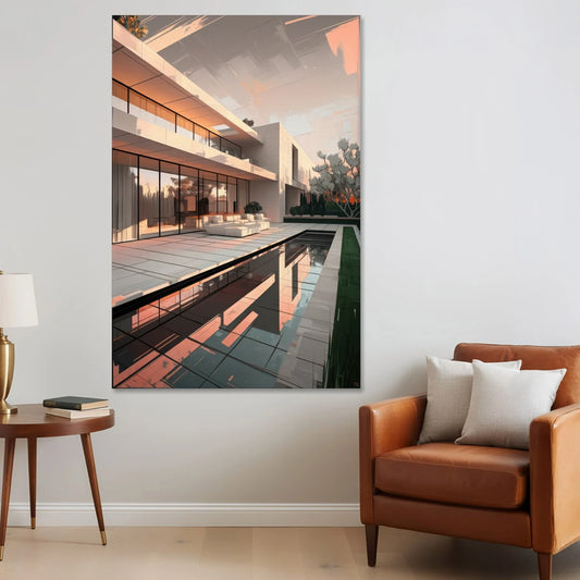 Plano Modern Architecture - Canvas Wall Art - Sofa - 40x60