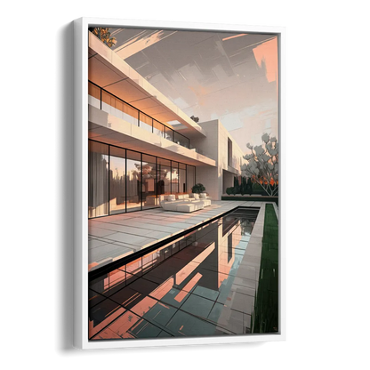 Plano Modern Architecture Side - White Canvas Wall Art