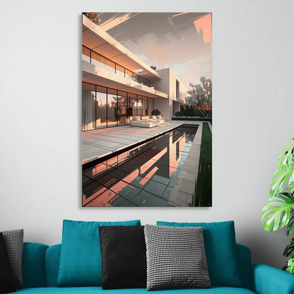 Plano Modern Architecture Sitting Room - Canvas Wall Art