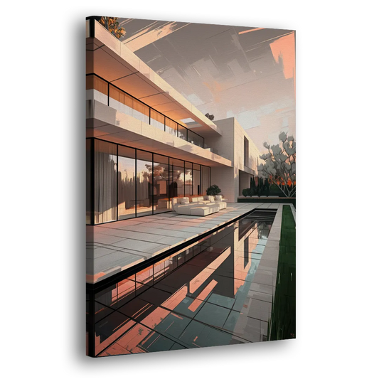 Plano Modern Architecture Side - Canvas Wall Art